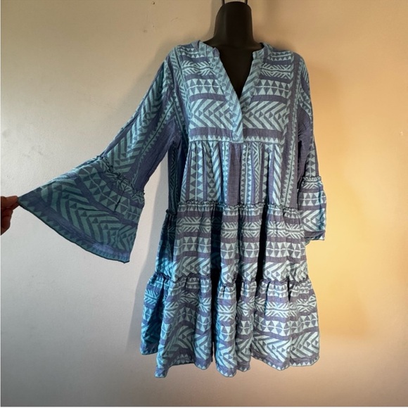 Devotion TWINS Blue Patterned Mini Dress - Picture 5 of 13